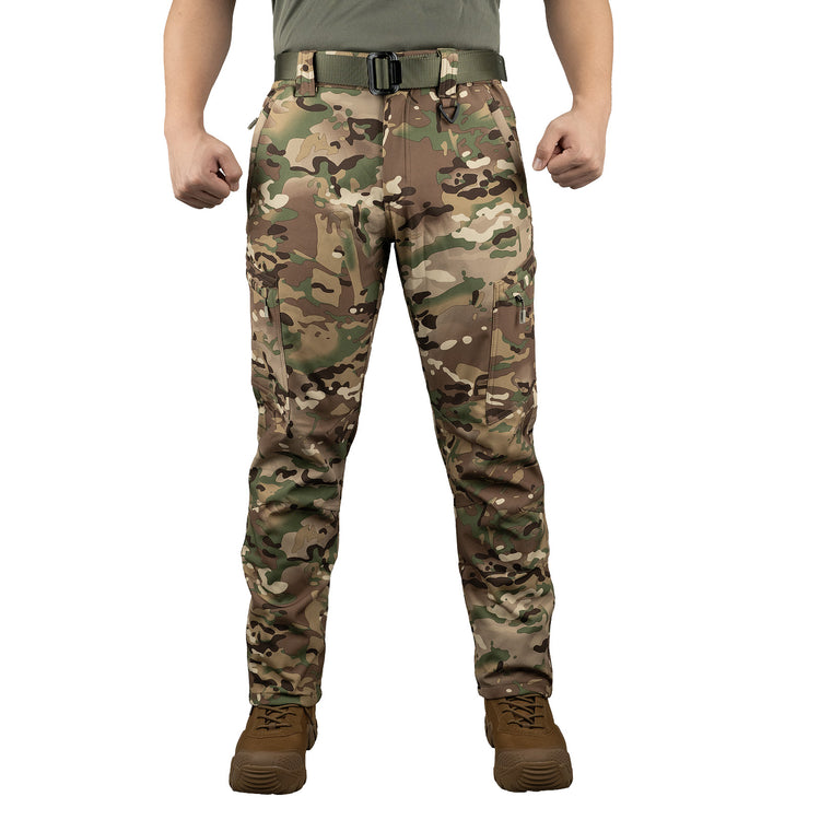 LOOGU Men's Fleece Lined Tactical Pants with 5-Pocket for fall and winter-LG1007