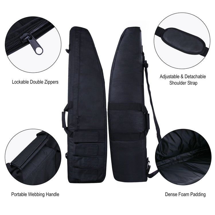 LOOGU Shotgun and Rifle Case Soft Gun Bag Large Capacity Gun Carry Bag, Hunting and Shooting Accessories with Multiple Magazine Holder Pouches