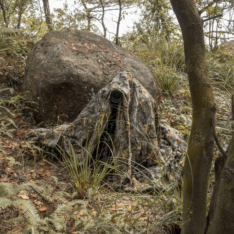 LOOGU Filet de camouflage en rouleau en vrac, stores en filet de camouflage pour la chasse, coupe de feuilles de chêne 
