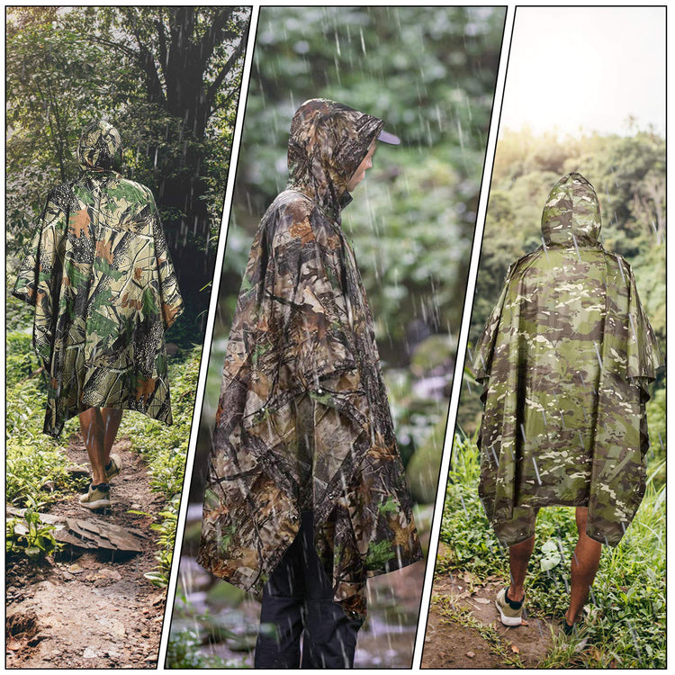 LOOGU Hunting Longsize Rain poncho PVC Unisex Super Tree Camo