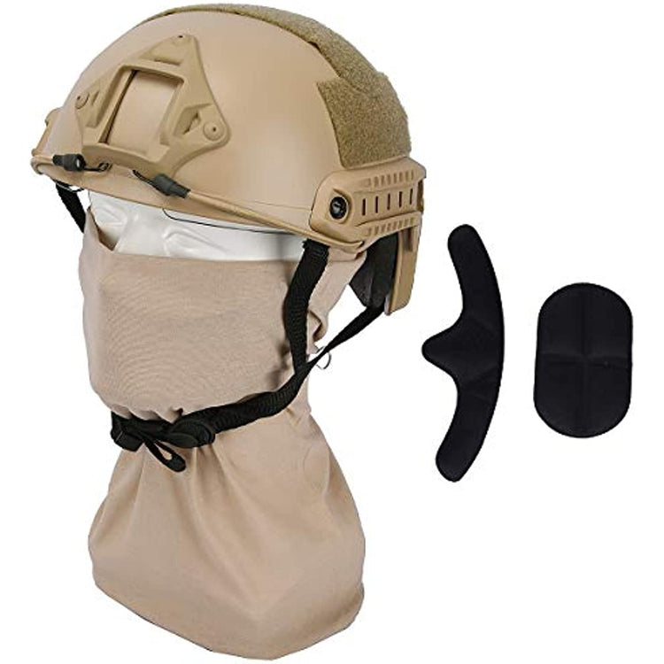 LOOGU Casque Airsoft, équipement de protection de combat tactique Fast MH Type Bump pour les activités de plein air avec masque facial 12 en 1
