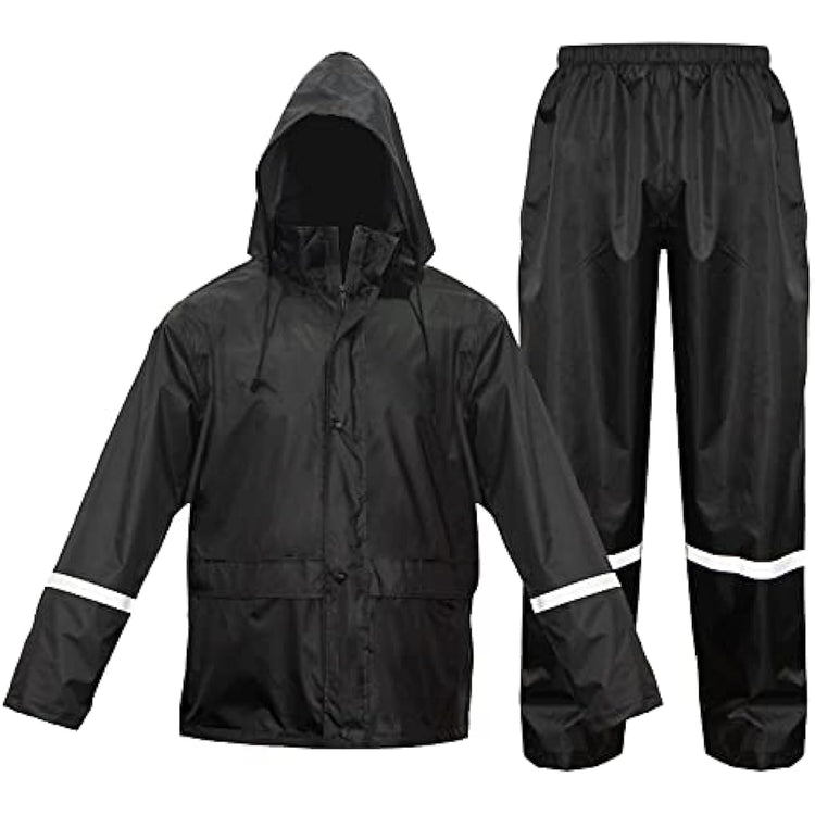 LOOGU Combinaison de Pluie imperméable pour Hommes - Manteau de Pluie Classique, Vestes de Pluie Respirantes pour Hommes, Veste et Pantalon de Pluie durables