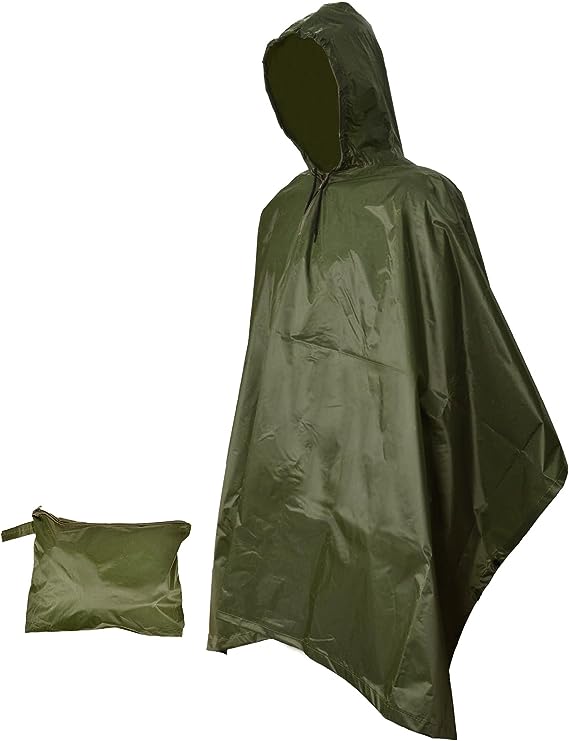 LOOGU Poncho de Pluie, Manteau de Pluie Camouflage imperméable, Feuille de Sol d'abri de Camouflage extérieur