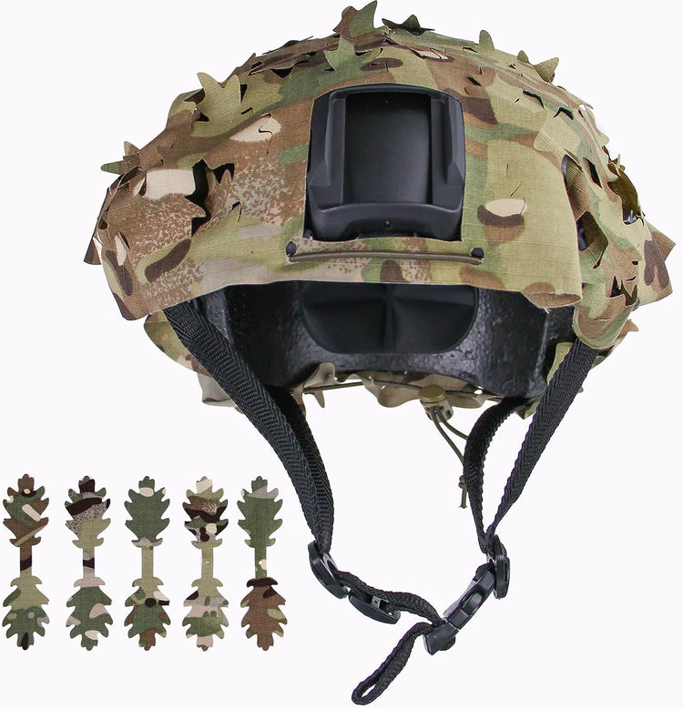 LOOGU Housse de casque tactique, housse de casque de camouflage en maille respirante, idéale pour les équipements militaires tactiques, casque rapide de combat (casque non inclus) 