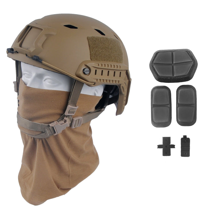 LOOGU Fast BJ Base Jump Military Helmet with 12-in-1 Headwear