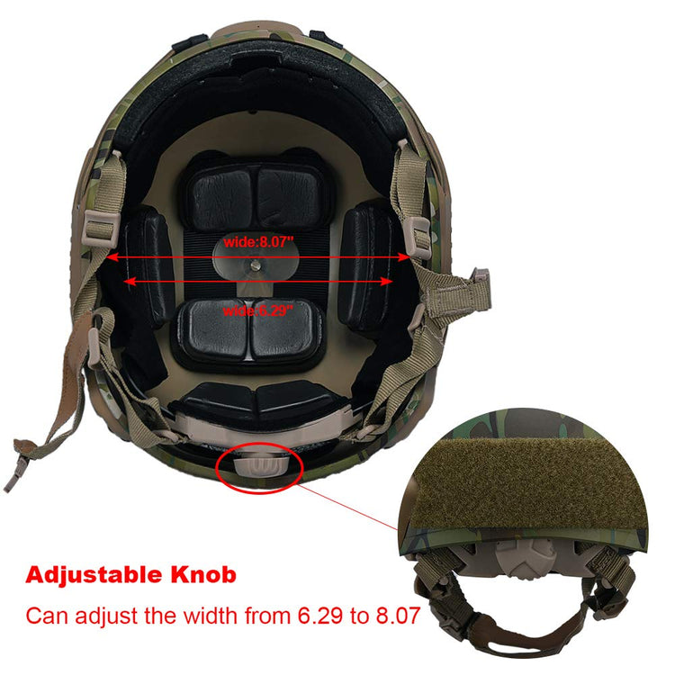 LOOGU Fast MH Base Jump Military Helmet with 12-in-1 Headwear