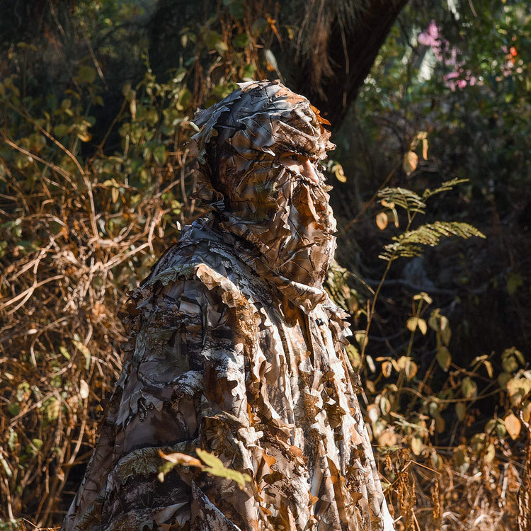 LOOGU Hunting Headgear With Leaves Super Tree Camo